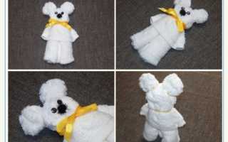 Как сделать медведя из полотенца?