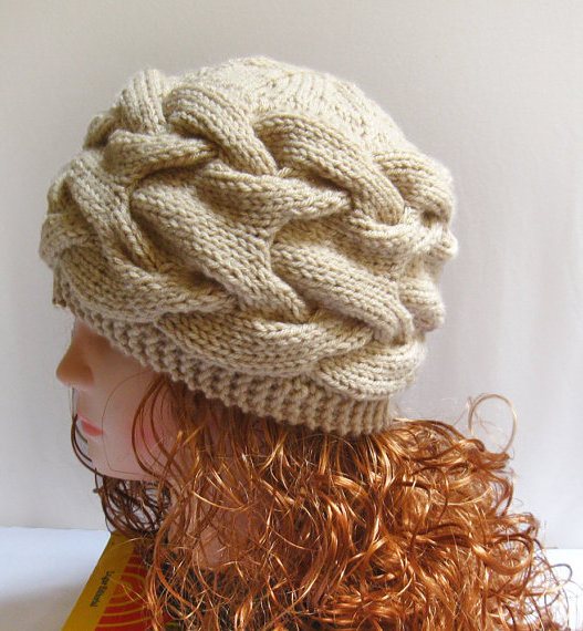 Горизонтальные узоры спицами для шапок