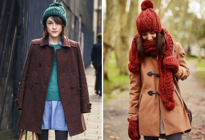 какой цвет шапки подойдет к коричневому пальто