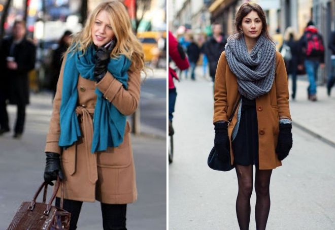 какой шарф подойдет к коричневому пальто