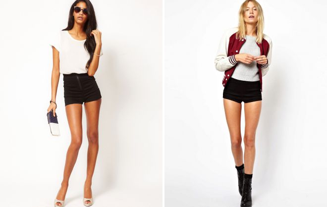 короткие черные шорты