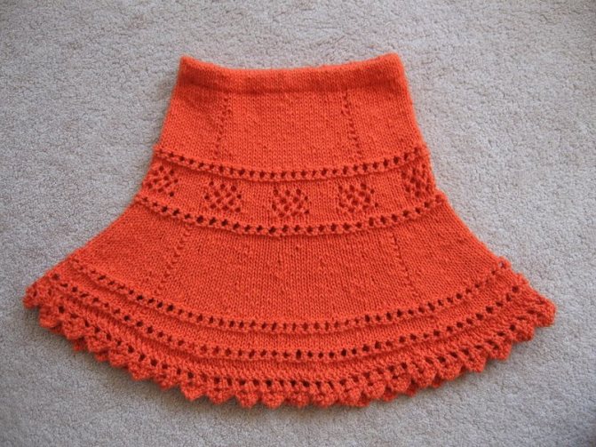 Летняя юбка спицами для девочки 1 - 3 лет: схема, описание