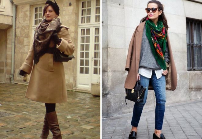 платок под коричневое пальто