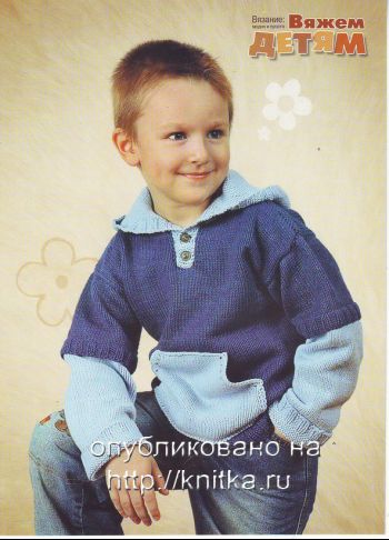 Пуловер для мальчика спицами