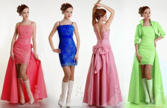 Разные модели платья трансформер на выпускной