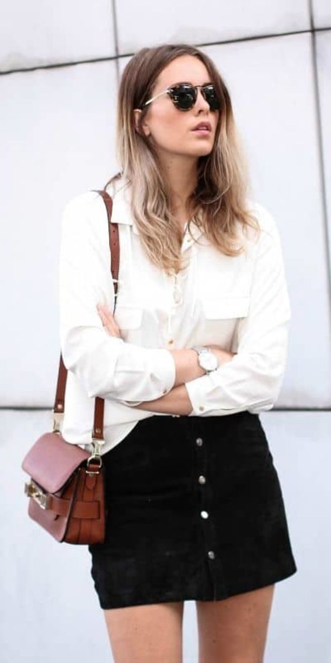 С чем носить короткую юбку: модные образы 2021-2022 65