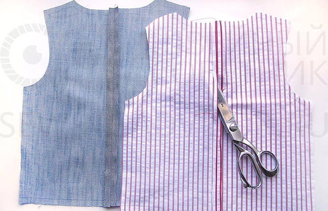 Сшейте по центру